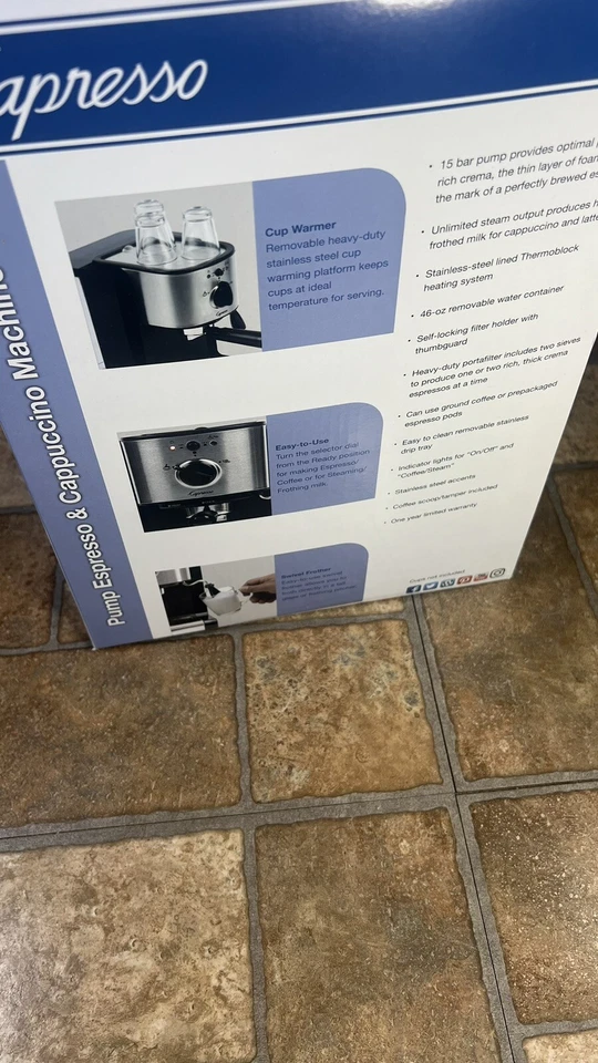 Capresso EC100 Pump Espresso Cappuccino Machine Stainless Steel NEW - Image 3 of 4