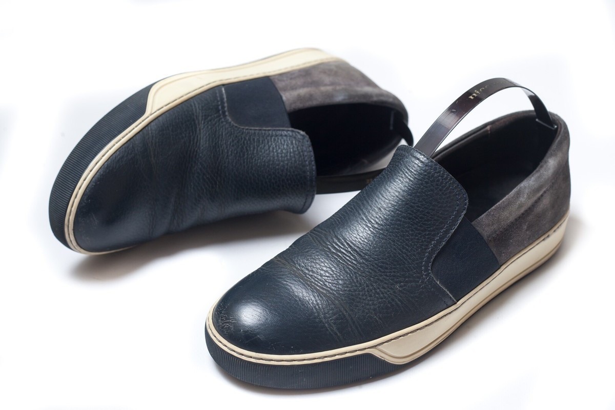 Lanvin Men\'s Navy Suede Loafers Lanvin Men main image 3