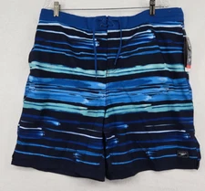 Speedo Men's Boardshort Swim Trunks Blue Green XXL UPF 50+ Striped