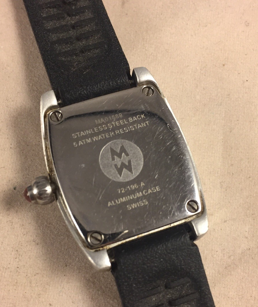Rare Michele Urban Mini Aluminum White Dial Black Band Watch  display picture 1