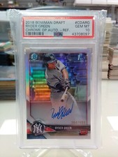 2018 Bowman Chrome Draft Refractor Ryder Green Autograph /499 PSA 10