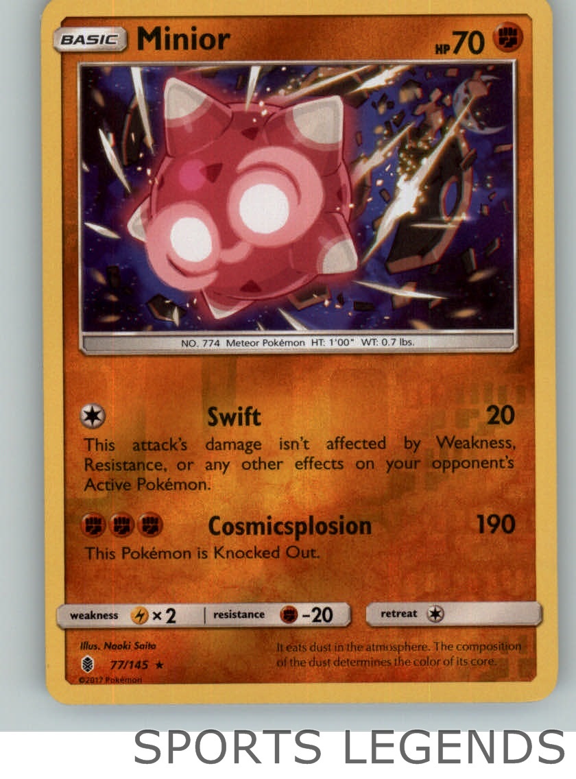 2017 pokemon Guardians Rising reverse rare Minior 77/145