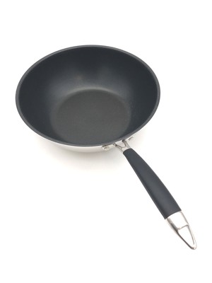 Amazon Basics Wok-Pfanne 28 cm, Edelstahl, Antihaft, Induktion geeignet