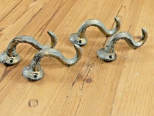 4 Cast Iron Octopus Tentacle Wall Hooks Bathroom Wall Towel Hook Nautical Coat 
