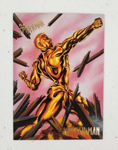Fleer Ultra Spiderman '95 Molten Man Trading Card #38 Gold Foil  - Picture 1 of 4