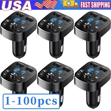 Bluetooth 5.0 Car Wireless FM Transmitter Adapter 2USB PD Charger Hands-Free Lot