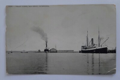 Foto AK US um 1900 Wherf San Diego California Hafen San Diego 