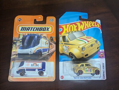 Hot Wheels '60s Fiat 500D Modificado & Matchbox '09 International eStar - New