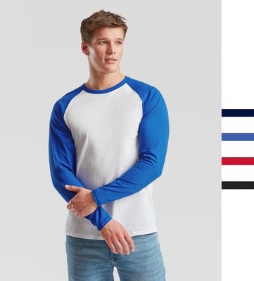 10er Pack Fruit of the Loom Valueweight Long Sleeve Baseball T 61-028-0 Herren L