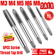 5pcs HSS Machine Screw Thread Metric Plug Tap 3mm 4mm 5mm 6mm 8mm M3-M8 Set Kit