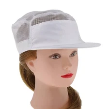 White Mesh Chef Hat Waiters Hat Snap-back Food Service Uniform Apparel Unisex