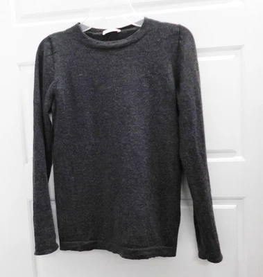 BRUNELLO CUCINELLI Woman 100% Cashmere Crew Nick Dark Gray Sweater sz S
