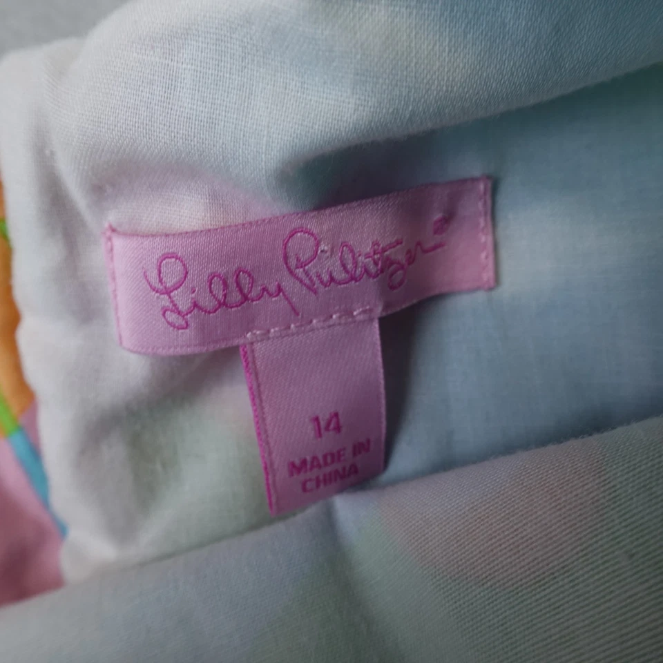 Платье цельнокроеное Lilly Pulitzer для девочек размер 14 пастель с цветочным узором кружевное Salisbury классические банты - Изображение 4 из 4