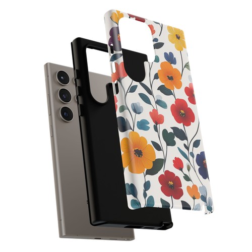 Phone Ink Case for iPhone / Galaxy / Pixel – Minimalist Flower Pattern on White - Picture 221 of 257