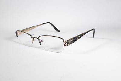 Marchon Brille TRES JOLIE 133 Damen Schwarz Gold Halbrand Metallgestell