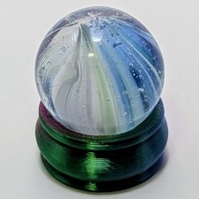 Vintage Master Marble Co. Starburst Blue, Green White .63" Near-Mint