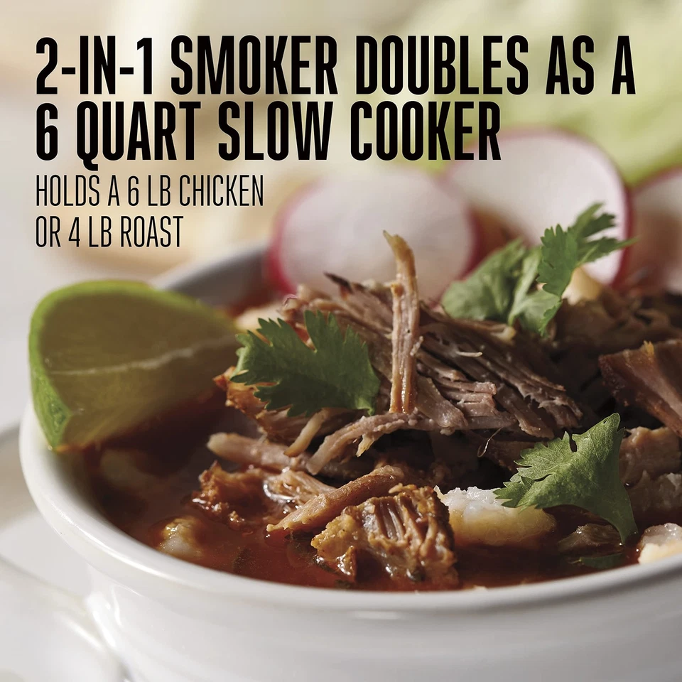 WESTON BRANDS 2-in-1 Indoor Electric Smoker & Programmable Slow Cooker, 6 Qua... Foto 3 de 4