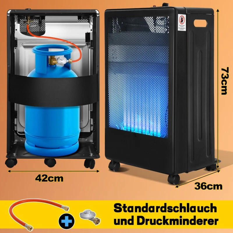 Gasofen Gasheizung für Innenräume Gasheizer ECO 3,8 kW Gasheizstrahler Heizgerät - Bild 2 von 4