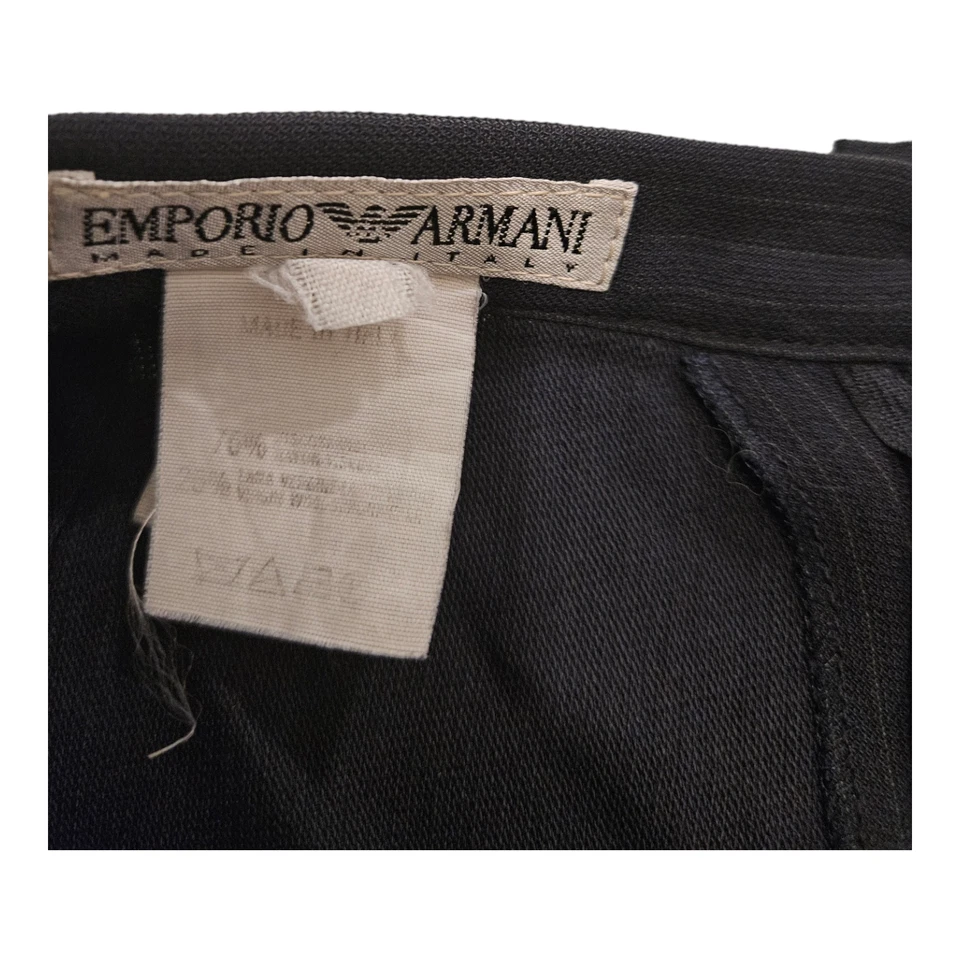 Emporio Armani XS Black Pinstriped Shorts - Image 3 of 4