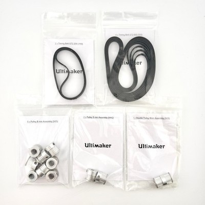 Ultimaker 2/2+/3 Repair Kit: Timing Belts & Pulleys - No Blocks - *NEW*
