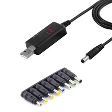 USB to DC 5V 9V 12V Adapter Converter Cable USB to 8PCS DC Jack for Router Fan