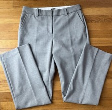 Talbots Gray Dress Pants Women Regular Straight Leg Zip Pockets Flat Front 8