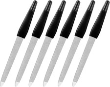 Fingernail Files 6 Pack , Metal Nail Files for Natural Nails Stainless Steel 6