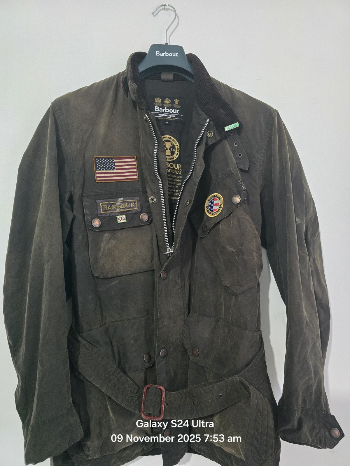 Rare Barbour International Distressed Wax Mens Jackets Size M image 3