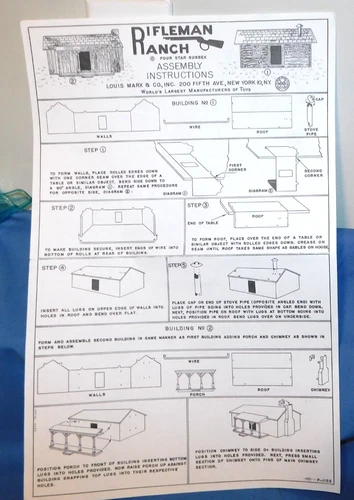 MARX RIFLEMAN RANCH  PLAYSET ASSEMBLY INSTRUCTION SHEET (COPY) P-1155