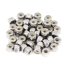 50pcs 1/4-20 Inch Nylon Inserted Self Locking Nuts - 304 Stainless Steel, 1/4" N