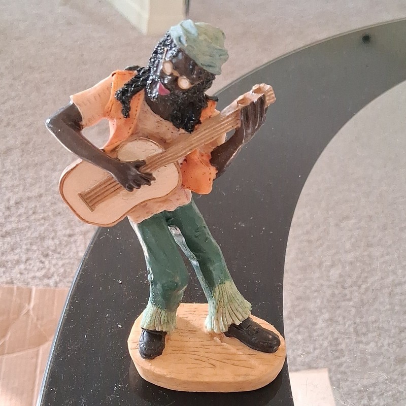Resin Painted Guitarist Musician Figurine Multicolor 3D Effect Music Theme
