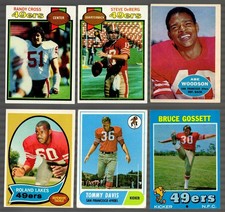 Lot of (6) Post WWII Vintage - Various Years of S. F. 49ers Football Cards
