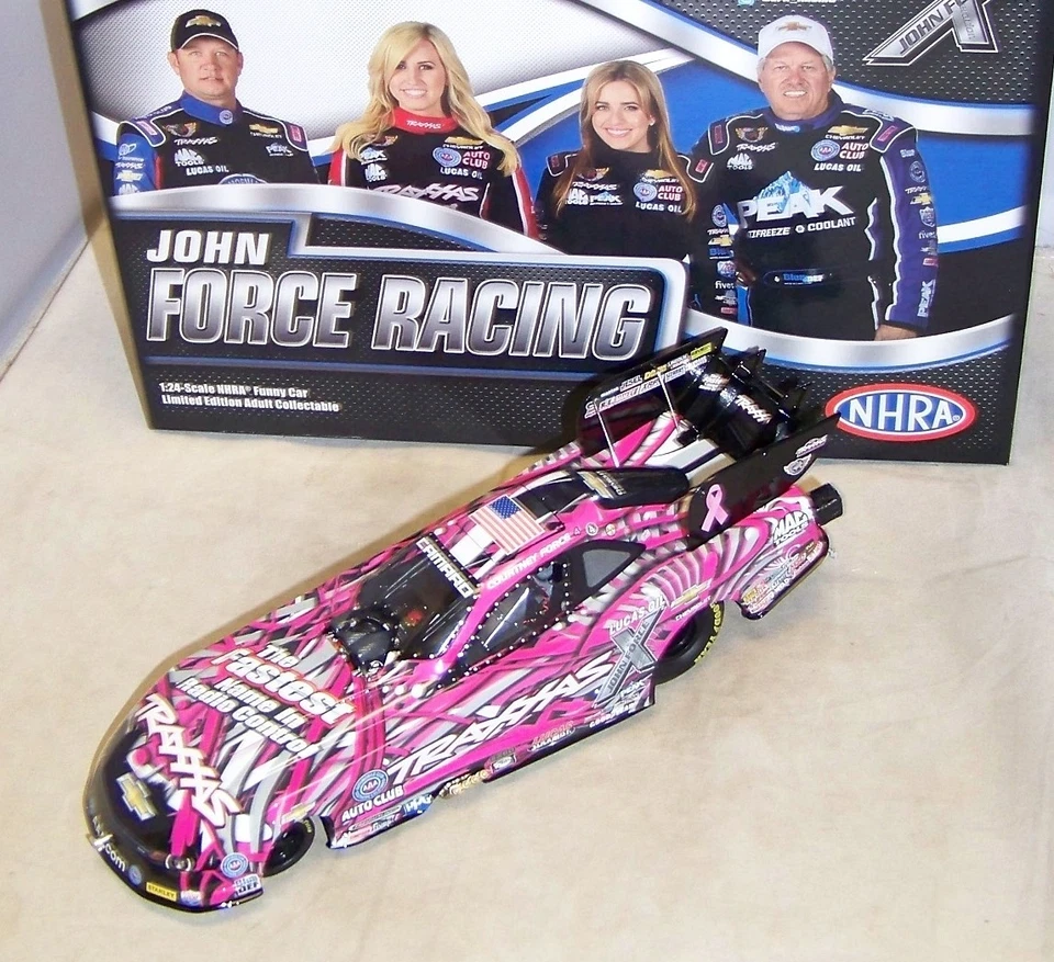 1:24 2015 ACTION NHRA CHEVY FUNNY CAR TRAXXAS PINK JFR COURTNEY FORCE 1/709 #144 - Image 4 of 4