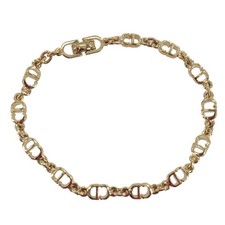 Christian Dior Used CD Logos Bracelet Gold Plated Vintage EM741 O
