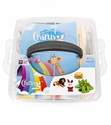 Kinder Modelliermasse Set Bastelset 36 Farben Werkzeuge Aufbewahrungsbox DIY Kunst Handwerk Gif