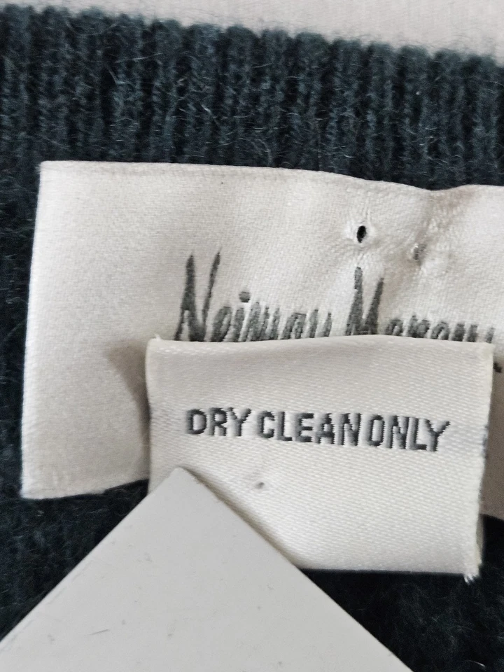 Suéter para mujer Neiman Marcus verde medio 100 % cachemir acampanado peplum volantes M Foto 4 de 4