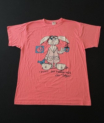 Vintage Anvil Shirt Womens One Size I Dont Do Mornings USA 90s Single Stitch USA