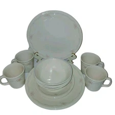 16 Piece Corelle Corning Dinnerware Set ENGLISH BREAKFAST Pattern 