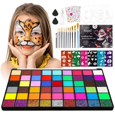 Face Painting Kit,54 Colours Face Paints For Children & Adult Include Glitter...