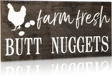 Jetec Farm Fresh Chicken Wall Decor Chicken Coop Sign Accessories Rustic Hen Hou
