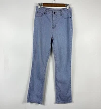 Diane Gilman DG2 Size 6 Railroad Stripe Slim Leg Jeans Blue