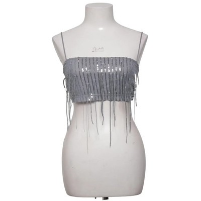 NA-KD, Crop Top, Größe: XS, Grau/Silber, Elasthan/Polyester, Damen #DRt