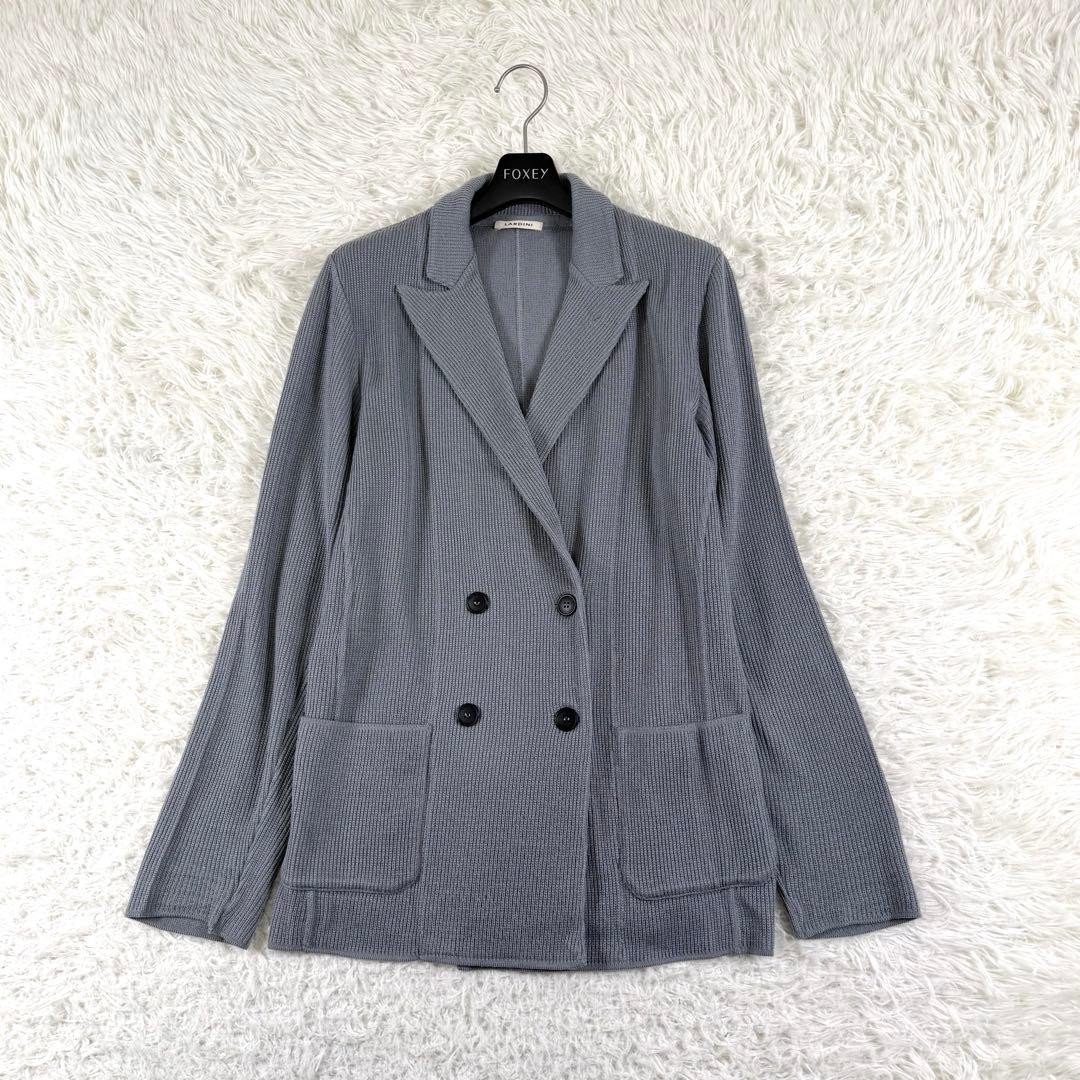 Good Condition Lardini Knit Jacket Double Wool Equivalent to Size L Gray