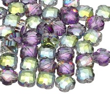 100 Pcs 8mm Shamrock Charm Jewelry Making Supplies for Bracelets, Red Green