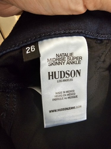 $185 NWT HUDSON Jeans Natalie Mid Rise Ankle Super Skinny Dark Wash Indigo Sz 26 - Picture 6 of 6
