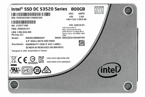 INTEL 2.5'' SFF DC S3520 SERIES 800GB 6G SATA SOLID STATE DRIVE SSDSC2BB800G7