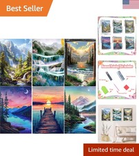 Complete 6 Pack 5D Mountain Diamond Painting Kits for Adults - Easy Art Therapy