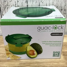 Guac-Lock Plastic Storage Container Guacamole Casabella Avocados New