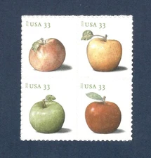 Sc # 4727-4730 ~ Block of 4~ 33 cent Apples Issue