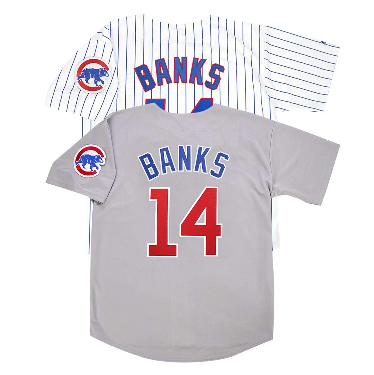 Ernie Banks Chicago Cubs Home White & Road Grey Men's Jersey w/ Patch